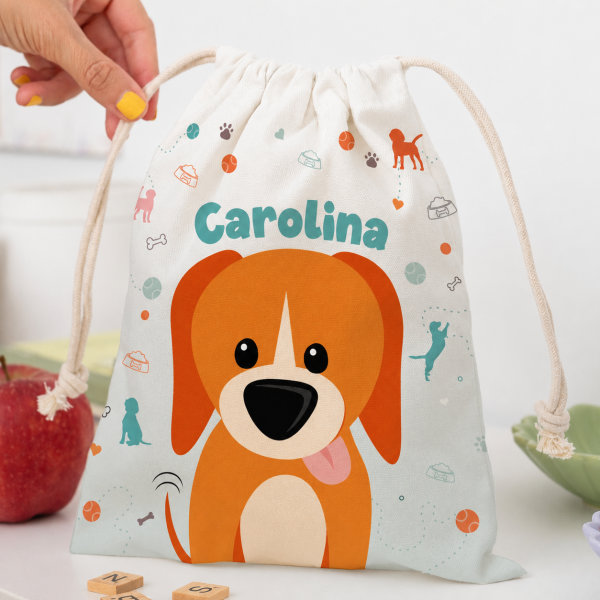 Saco de Lanche Infantil Animais Coloridos Personalizado