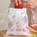 Saco de Lanche Infantil Fadas Personalizado Miniatura de Saco de Lanche Infantil Fadas Personalizado