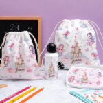 Miniatura de Saco de Lanche Infantil Fadas Personalizado