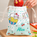 Saco de Lanche Infantil Gatinhos Personalizado Miniatura de Saco de Lanche Infantil Gatinhos Personalizado