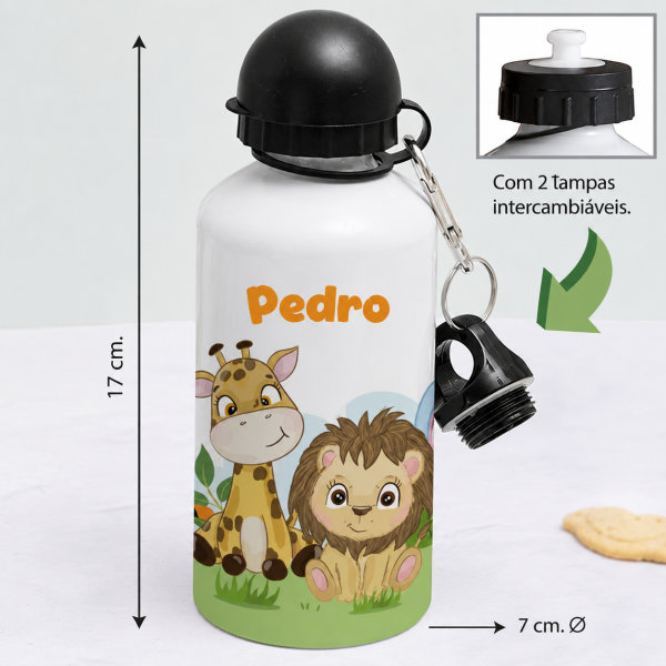Garrafa Infantil Animais da Selva Personalizada
