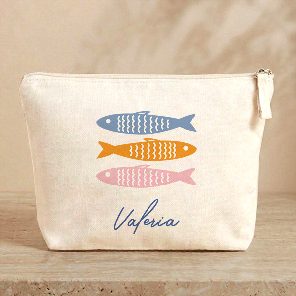 Necessaire Peixes Coloridos com Nome personalizado