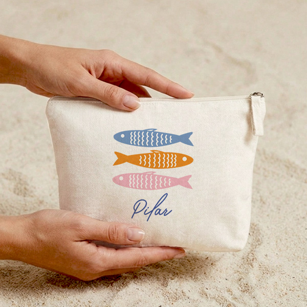 Necessaire Peixes Coloridos com Nome personalizado