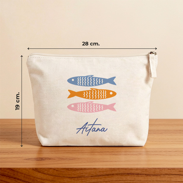 Necessaire Peixes Coloridos com Nome personalizado