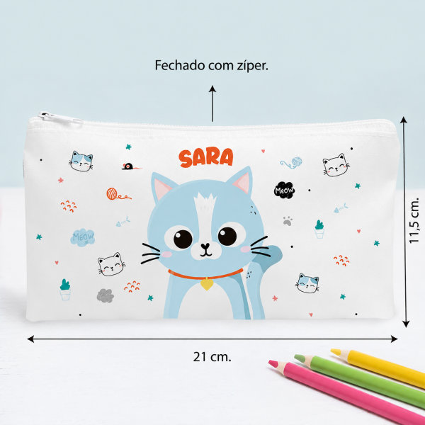 Estojo Infantil Animais Coloridos Personalizado