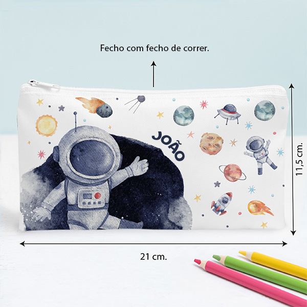 Estojo Infantil Astronauta no Espaço Personalizado
