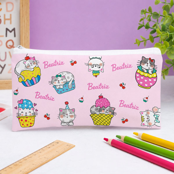 Estojo Infantil Gatinhos Personalizado