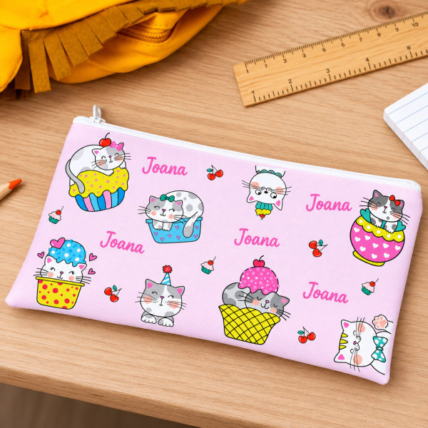 Estojo Infantil Gatinhos Personalizado