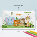 Miniatura de Estojo Infantil Animais da Selva Personalizado