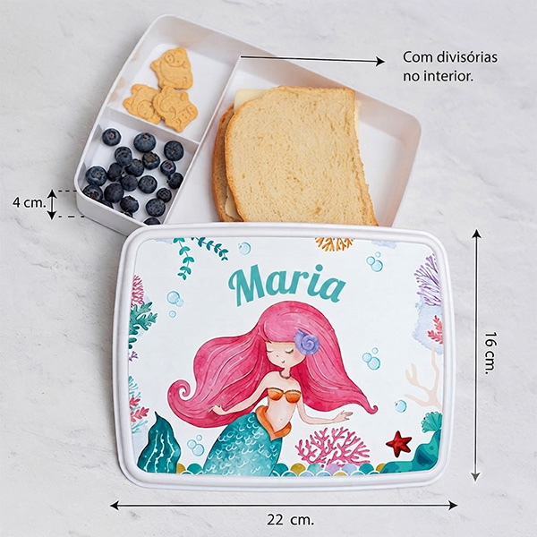 Lancheira Infantil Sereia Personalizada
