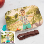 Miniatura de Lancheira com Tampa de Madeira Infantil com Foto Personalizada