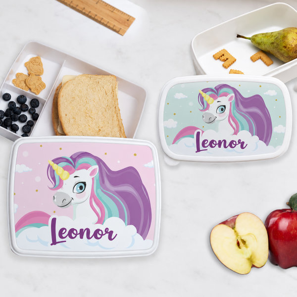 Lancheira Infantil Unicórnios Coloridos Personalizada