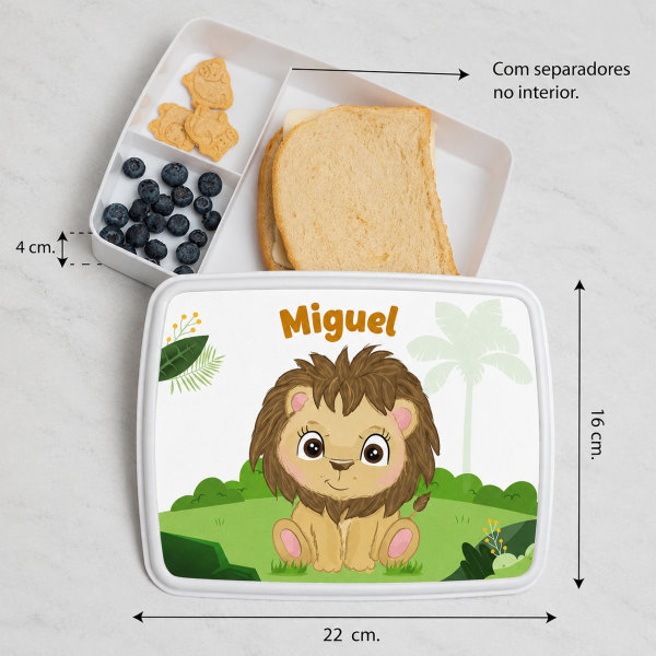 Lancheira Infantil Animais da Selva personalizada