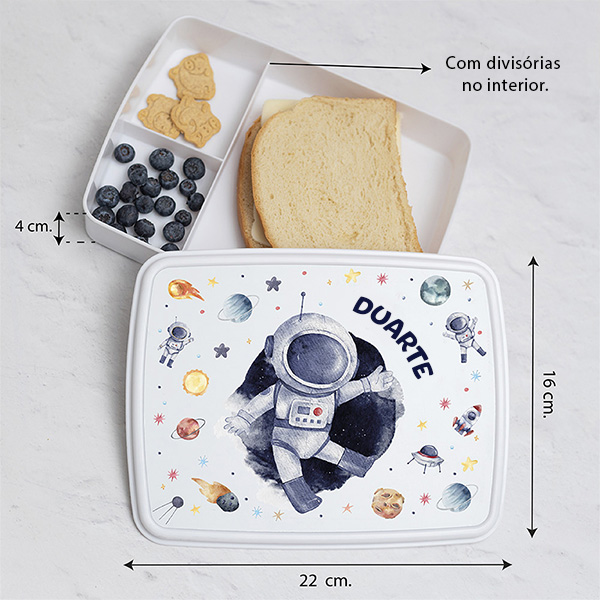 Lancheira Infantil Astronauta no Espaço personalizada