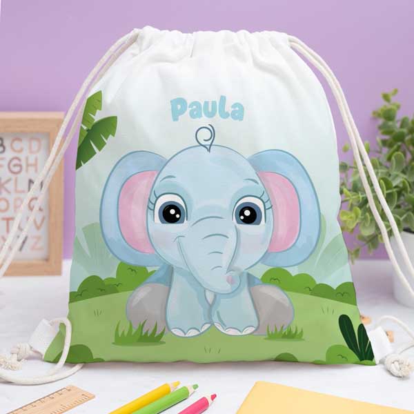 Mochila-Saco Infantil Animais da Selva personalizada