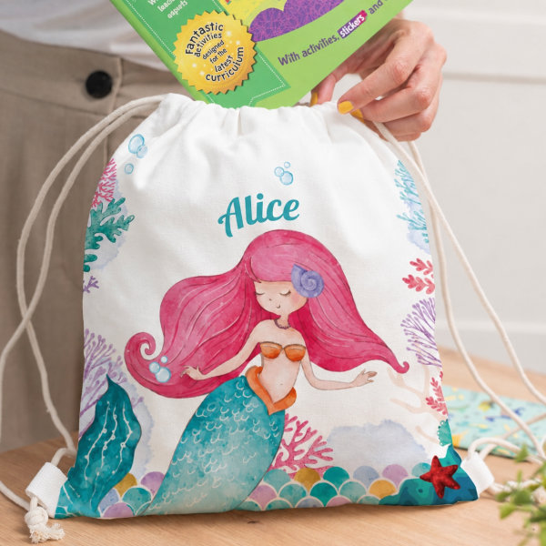 Mochila Saco Infantil Sereia Personalizada