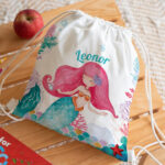 Miniatura de Mochila Saco Infantil Sereia Personalizada