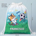 Miniatura de Mochila-Saco Infantil Futebol personalizada