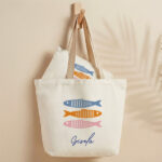 Miniatura de Tote Bag Peixes Coloridos com Nome Personalizado