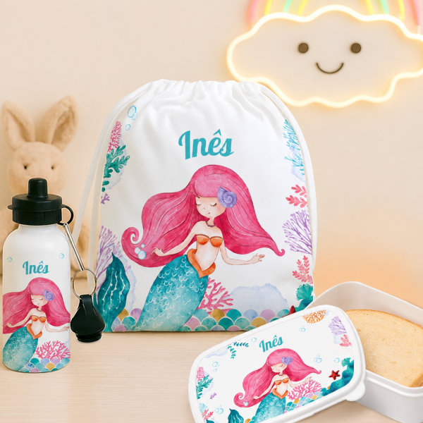 Pack Escolar Infantil Sereia Personalizado