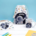 Miniatura de Caneca Infantil Inquebrável Astronauta com Nome personalizada