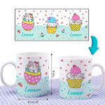 Miniatura de Caneca Infantil Inquebrável Gatinhos com Nome Personalizada