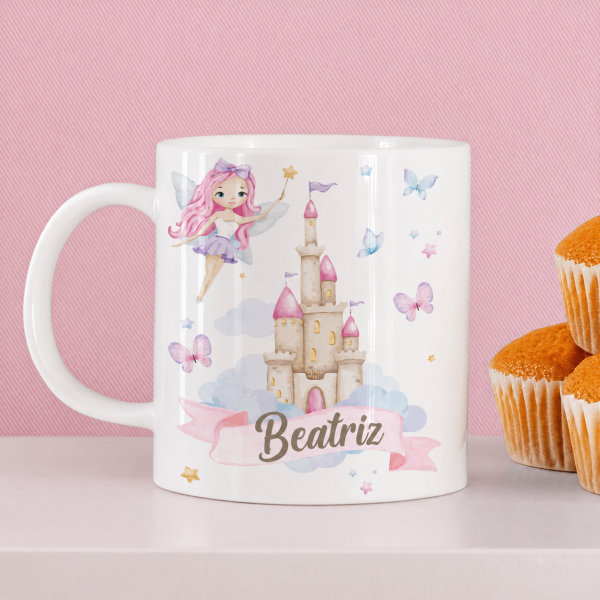 Caneca Infantil Inquebrável Fadas com Nome Personalizada