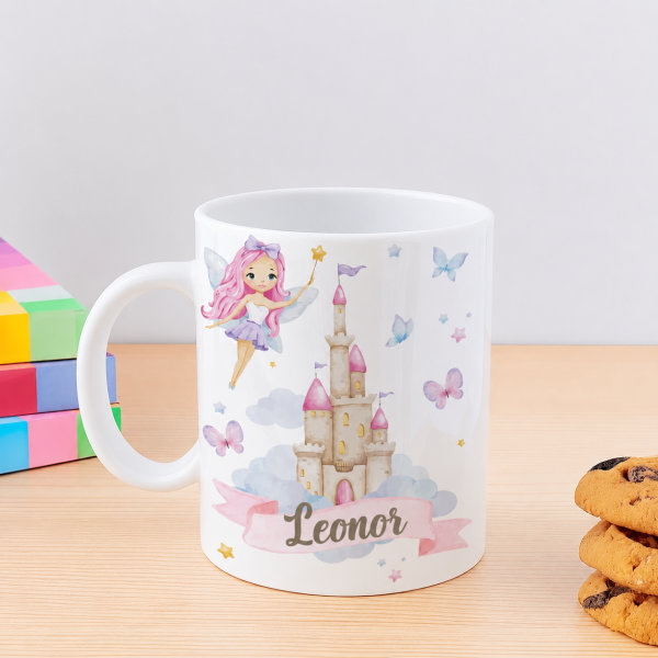 Caneca Infantil Inquebrável Fadas com Nome Personalizada