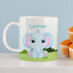 Miniatura de Caneca Infantil Inquebrável Animais da Selva com Nome personalizada