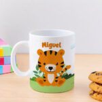 Miniatura de Caneca Infantil Inquebrável Animais da Selva com Nome personalizada