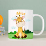 Miniatura de Caneca Infantil Inquebrável Animais da Selva com Nome personalizada