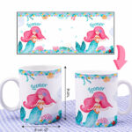 Miniatura de Caneca Infantil Inquebrável Sereia com Nome Personalizada