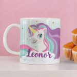 Miniatura de Caneca Infantil Inquebrável Unicórnio com Nome personalizada