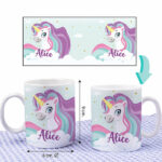 Miniatura de Caneca Infantil Inquebrável Unicórnio com Nome personalizada