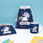 Miniatura de Caneca Infantil Inquebrável Unicórnio com Nome personalizada