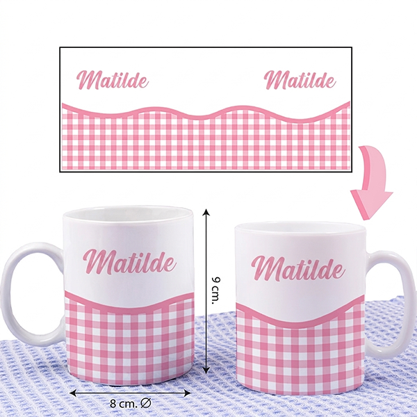 Caneca Infantil Inquebrável Xadrez com Nome Personalizada