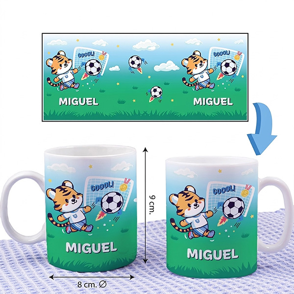 Caneca Infantil Inquebrável Futebol com Nome Personalizada