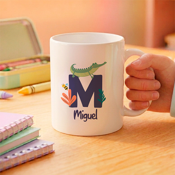 Caneca Infantil Inquebrável com Inicial Personalizada