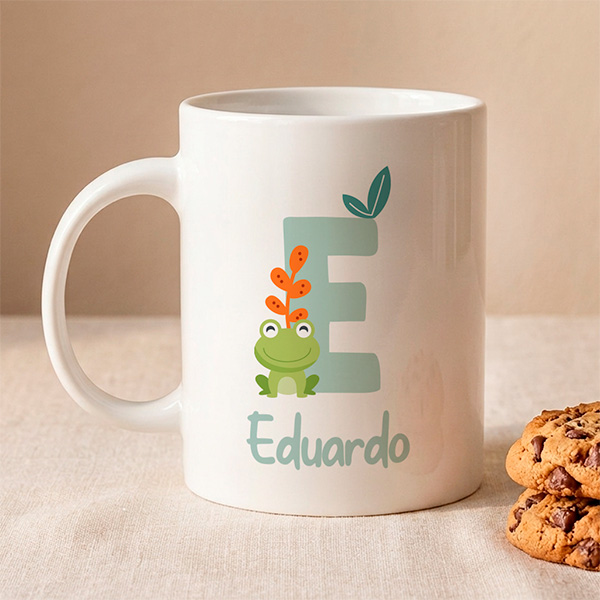 Caneca Infantil Inquebrável com Inicial Personalizada