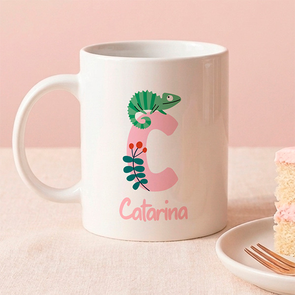 Caneca Infantil Inquebrável com Inicial Personalizada