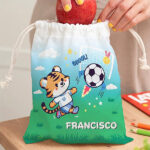 Saco de Lanche Infantil Futebol personalizado Miniatura de Saco de Lanche Infantil Futebol personalizado