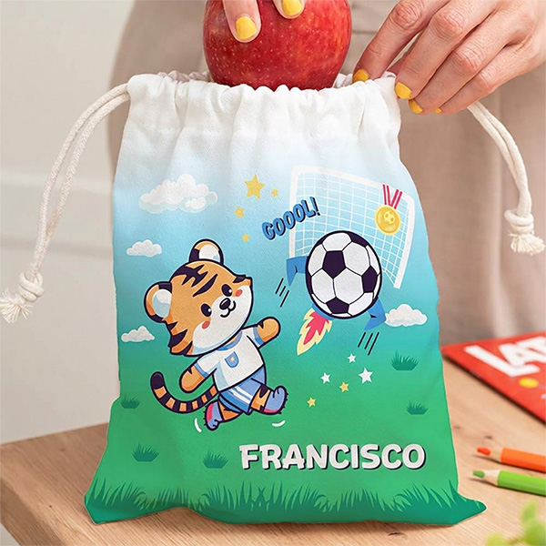 Saco de Lanche Infantil Futebol personalizado