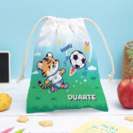 Miniatura de Saco de Lanche Infantil Futebol personalizado
