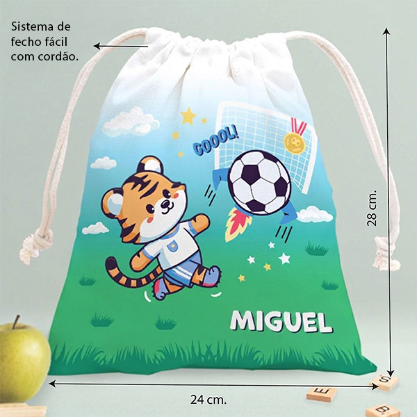 Saco de Lanche Infantil Futebol personalizado