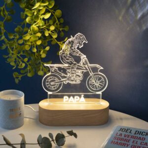 Lampara 3D personalizada original Moto Dia del Padre