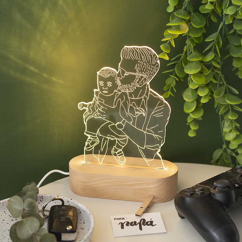 Lampara 3D foto personalizada Dia del Padre