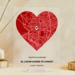 Miniatura de Placa Mapa del Amor con Ubicación y Textos personalizada