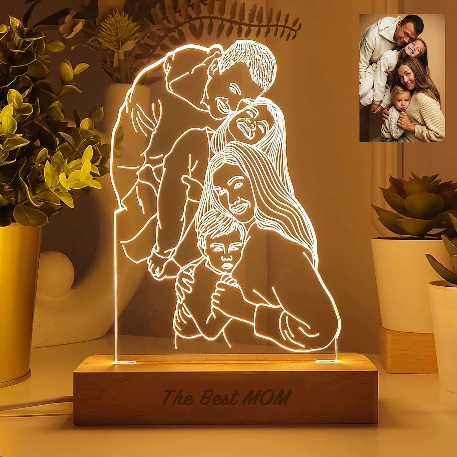 ≫ Lámpara ilustrada 3D personalizada ❤️ - Transparent Gift