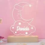 Miniatura de Lámpara Infantil Luna Durmiendo con Nombre personalizada