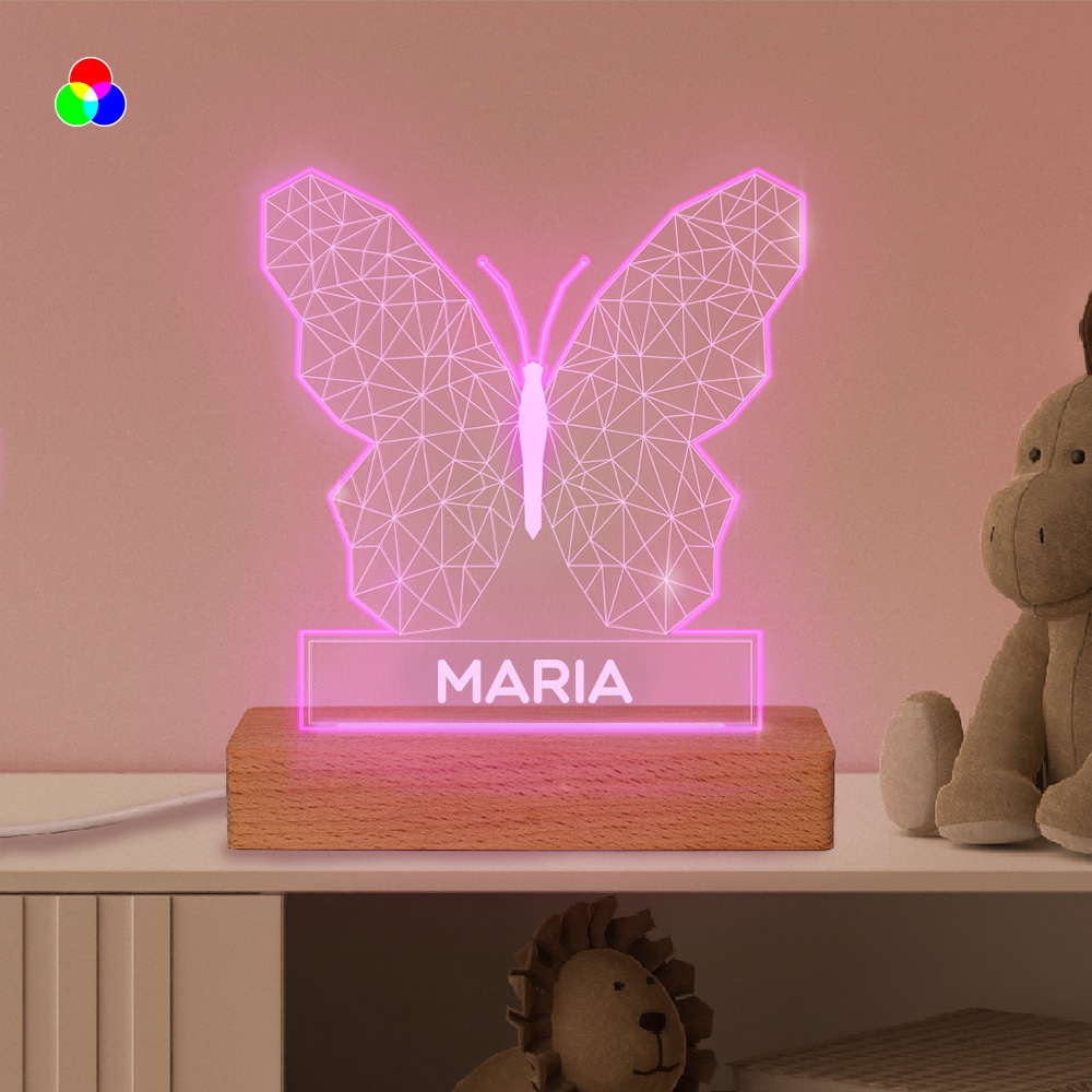 Lámpara Mariposa con Nombre personalizada